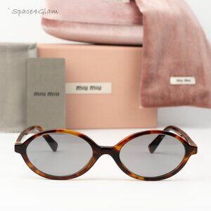 Miu Miu REGARD Men Sunglasses Havana Mahogany Grey MU04ZS 21C40O NEW AUTHENTIC